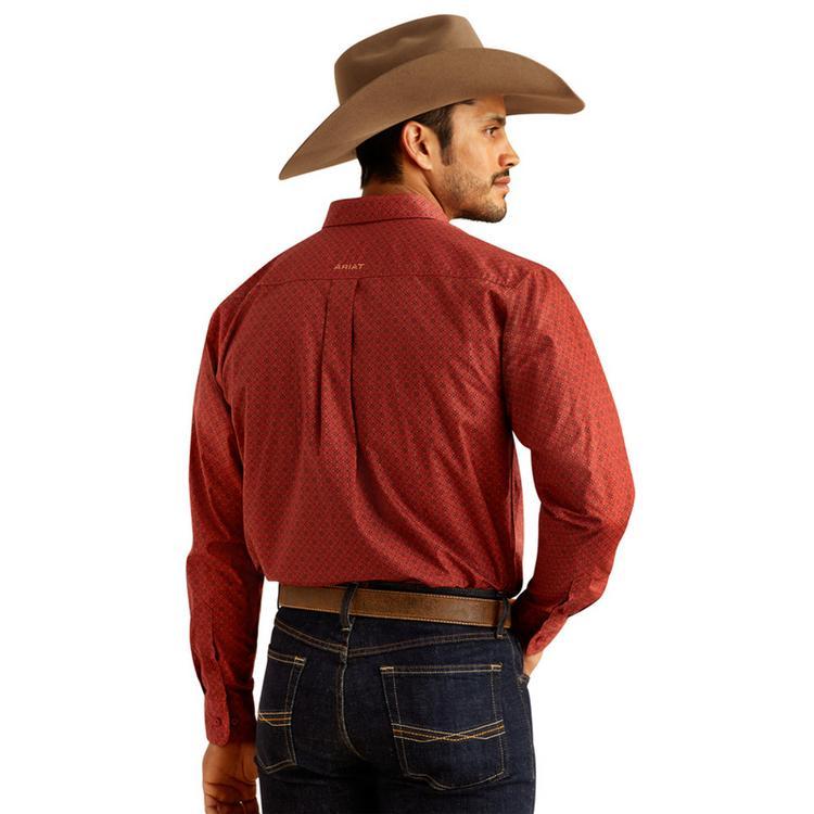 Ariat® Men's L/S Red Print Sanders Classic Fit Button Shirt Product Image