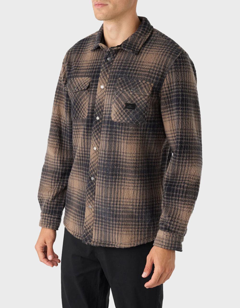 O'NEILL Glacier Plaid High Pile Superfleece Mens Flannel - CHOCOLATE Product Image