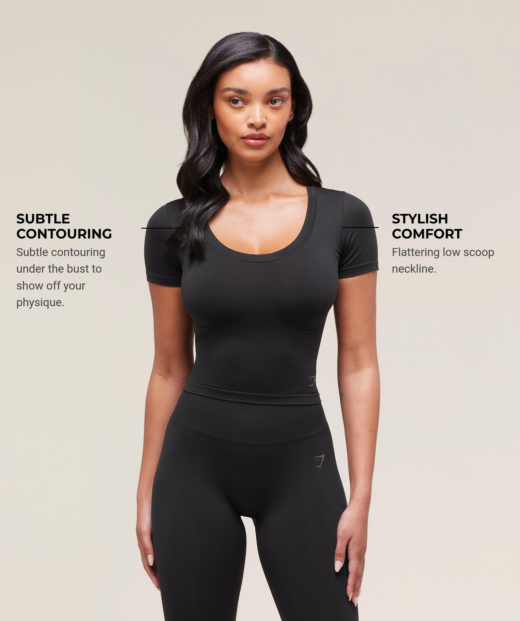 Gymshark Soft Sculpt Midi T-Shirt - Black Female Product Image