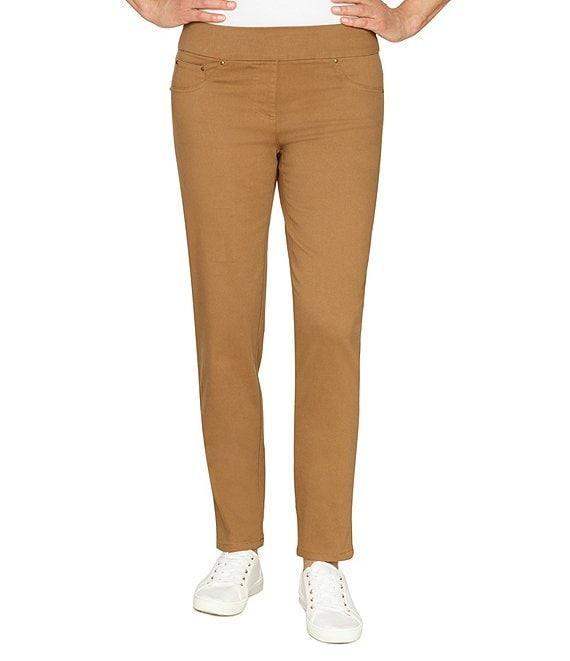 Ruby Rd. Soft Hand Twill Mid Rise Straight Leg Pull-On Ankle Pants Product Image
