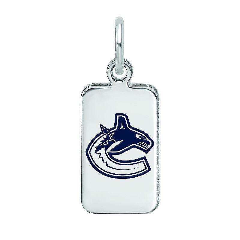 LogoArt Sterling Silver Enamel Vancouver Canucks Tag Pendant, Womens Product Image