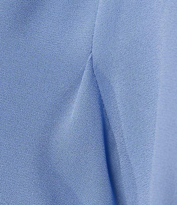 Calvin Klein Ruffle Mock Neckline Short Sleeve Blouse Product Image