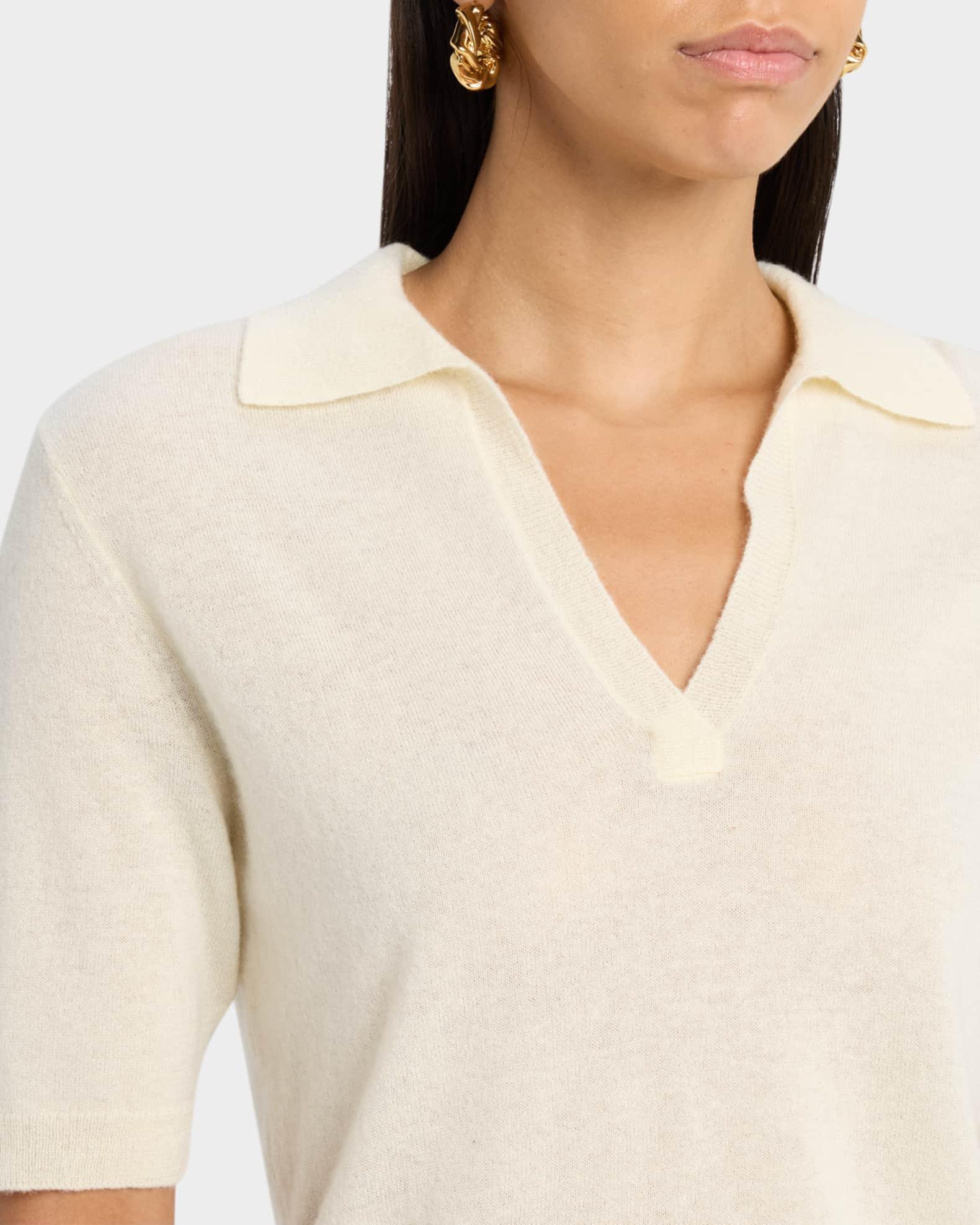 Mulberry Silk and Cashmere Polo Top Product Image