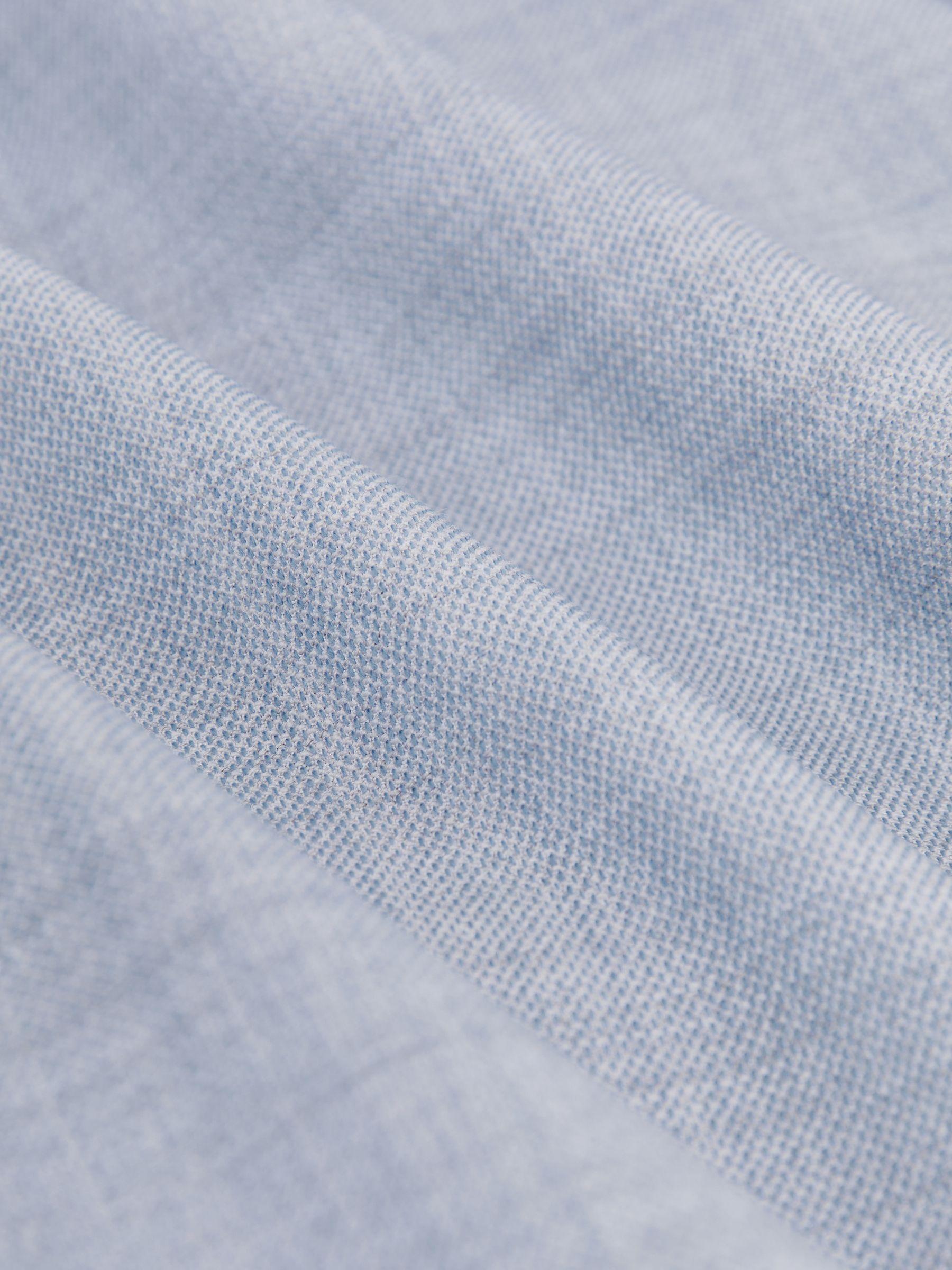 Double-Breasted Textured Suit Blazer With Wool Slim-Fit in Soft Blue Product Image