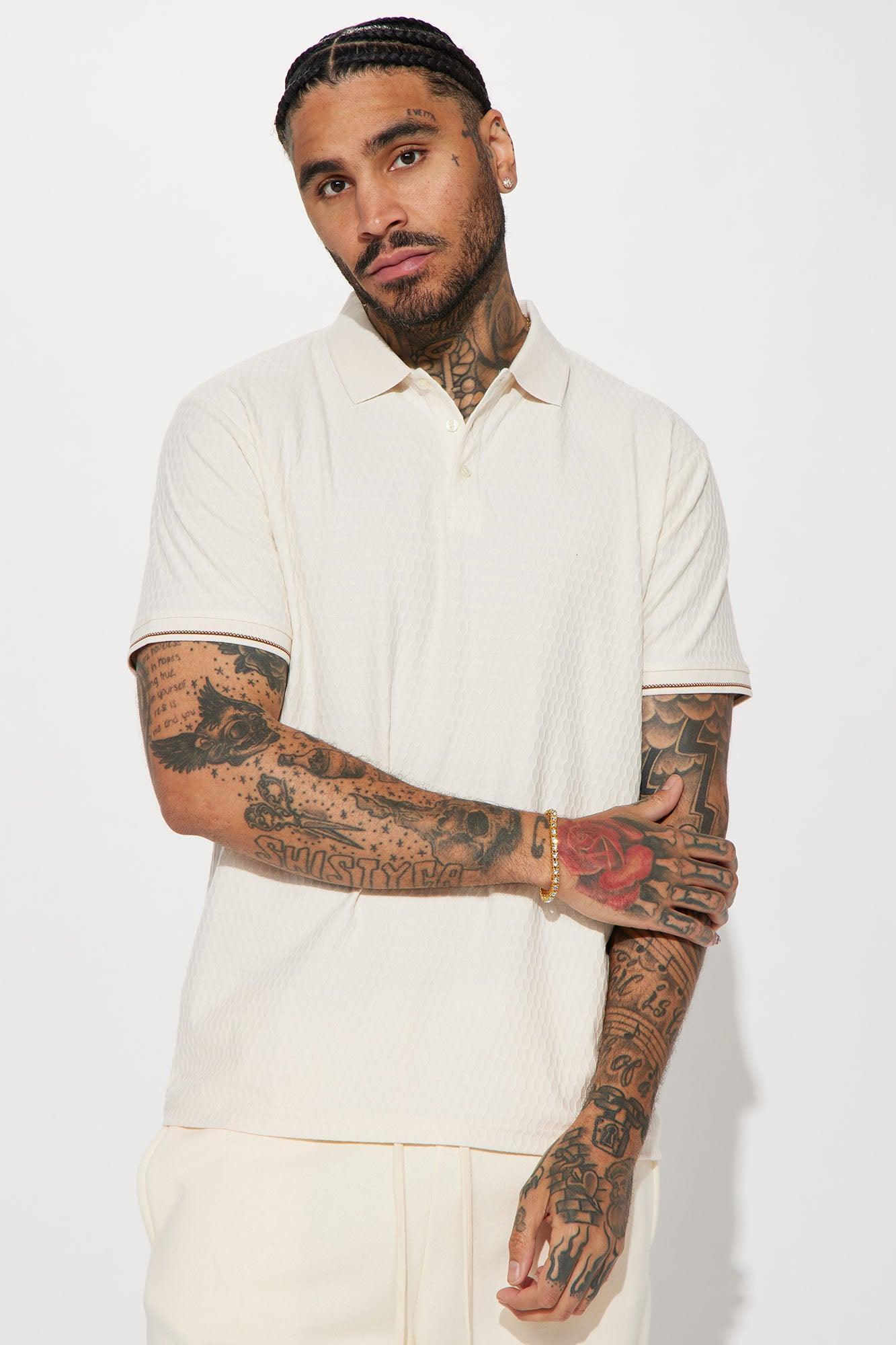 Nine Iron Short Sleeve Polo - Cream Product Image