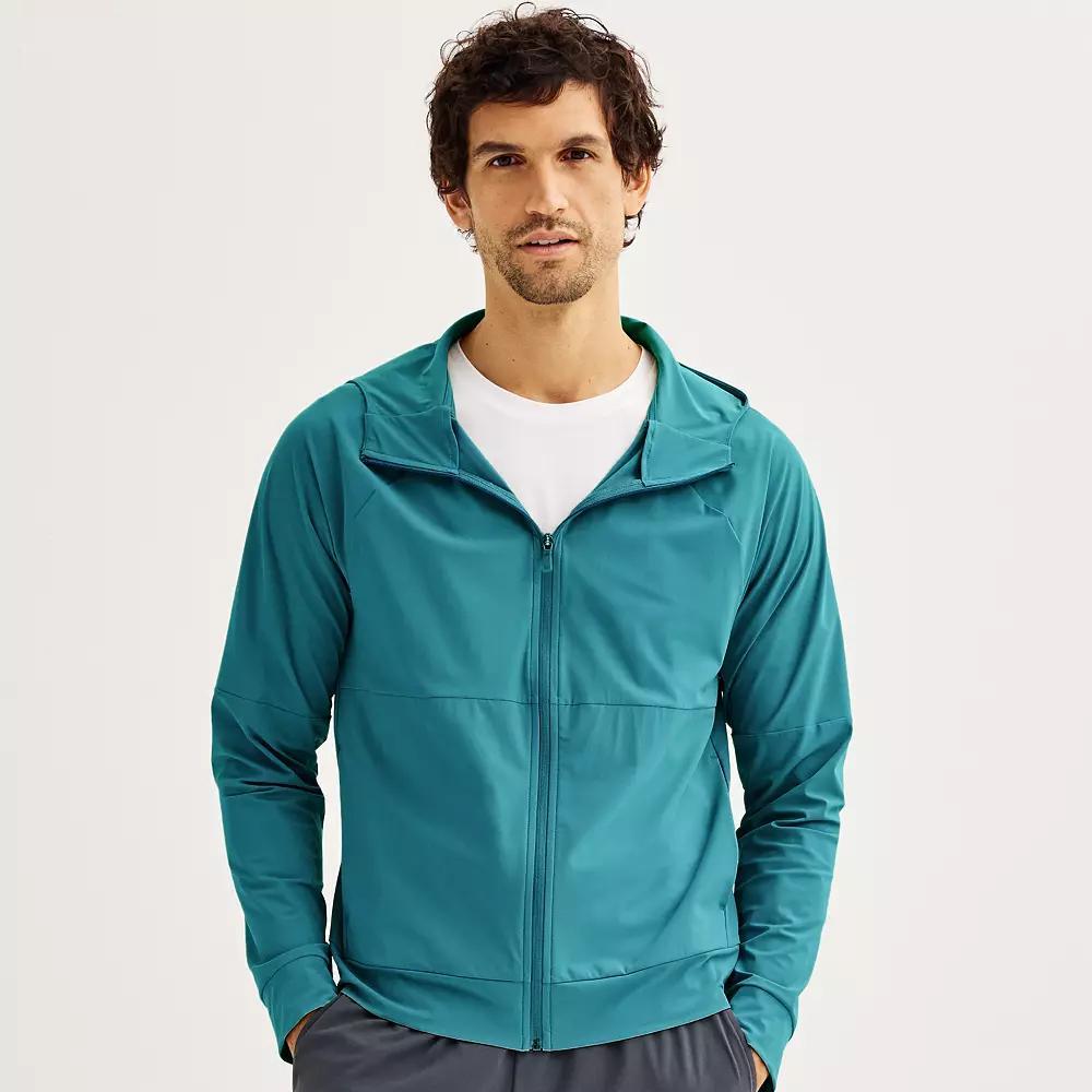 Men's Tek Gear® Performance Zip-Up Hooded Jacket, Size: Medium, West Bay Blue Product Image