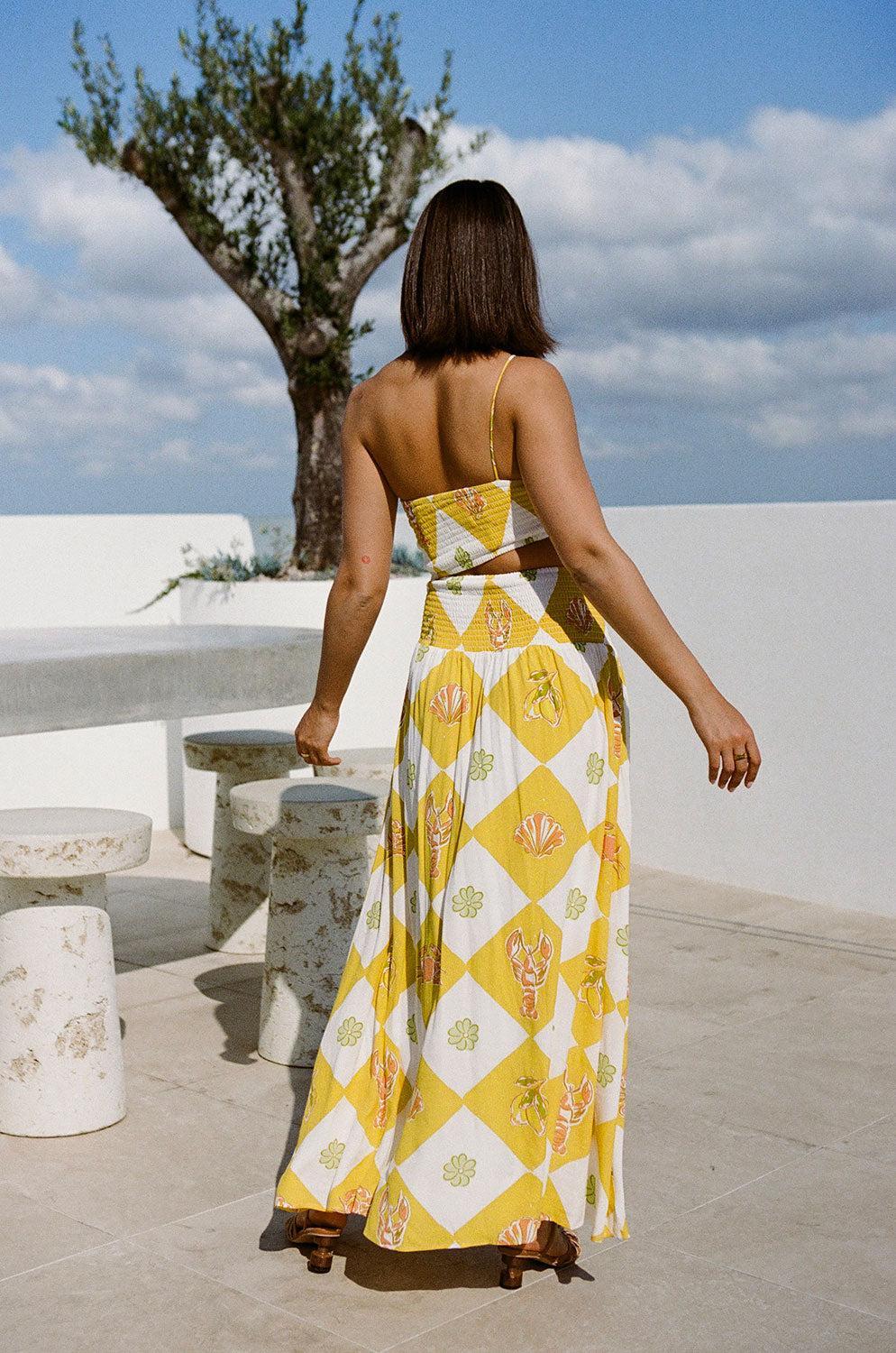 Venetian Maxi Dress - Oceano Yellow Product Image