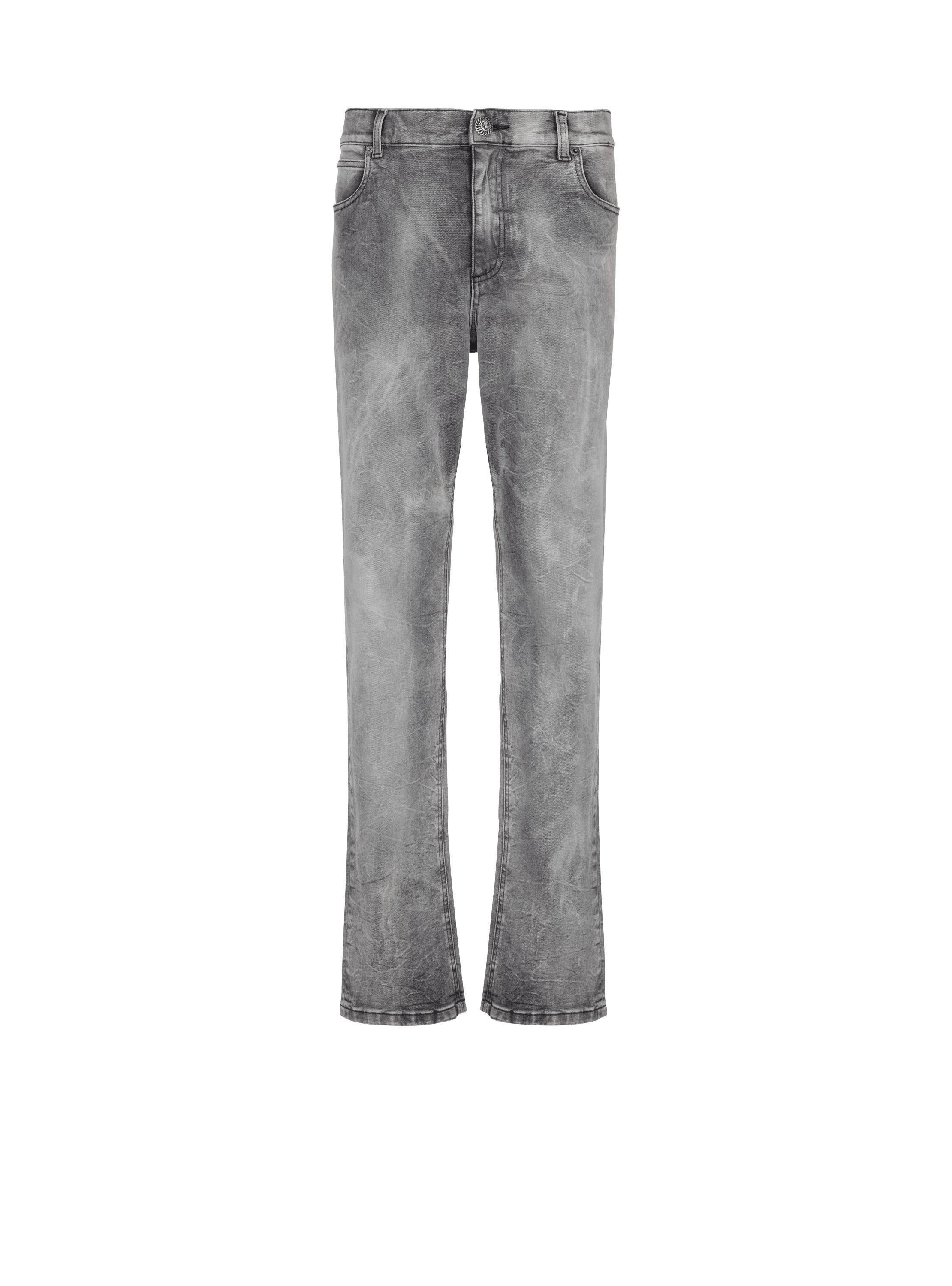 Grey denim regular-fit jeans Product Image