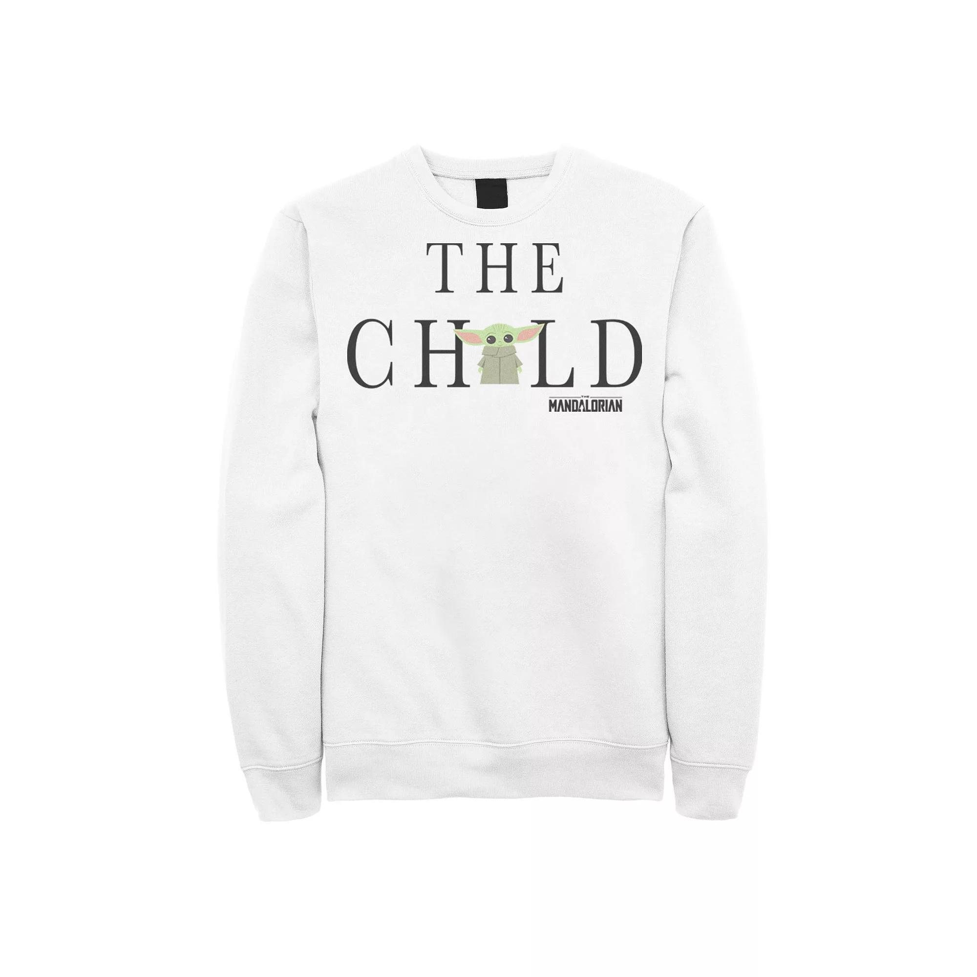 Men's Star Wars The Mandalorian The Child Simple Text Portrait Sweatshirt,  Product Image