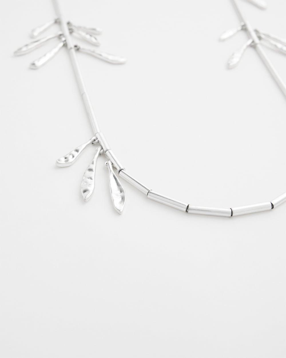 Silver Tone Leaf Necklace Product Image