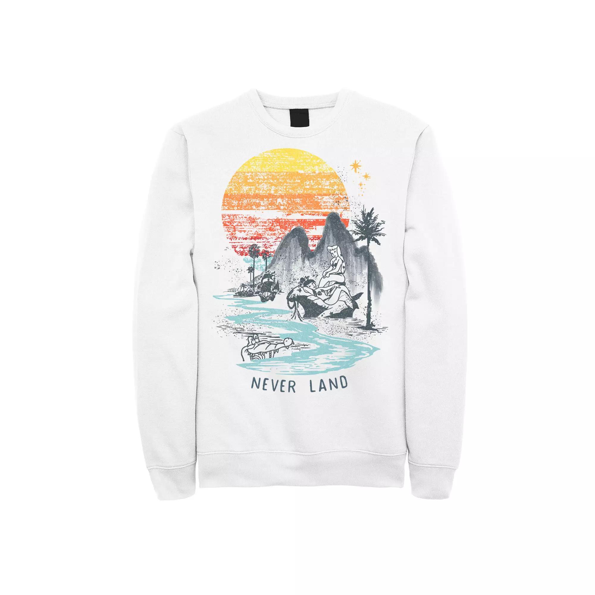 Disney's Peter Pan Mermaids In Never Land Men's Sweatshirt, Size: XL, White Product Image