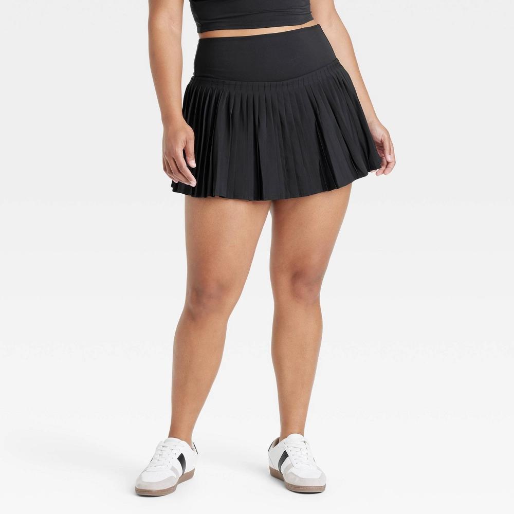 Womens High-Rise Woven Pleated Skort 15.75 - All In Motion Black L Product Image