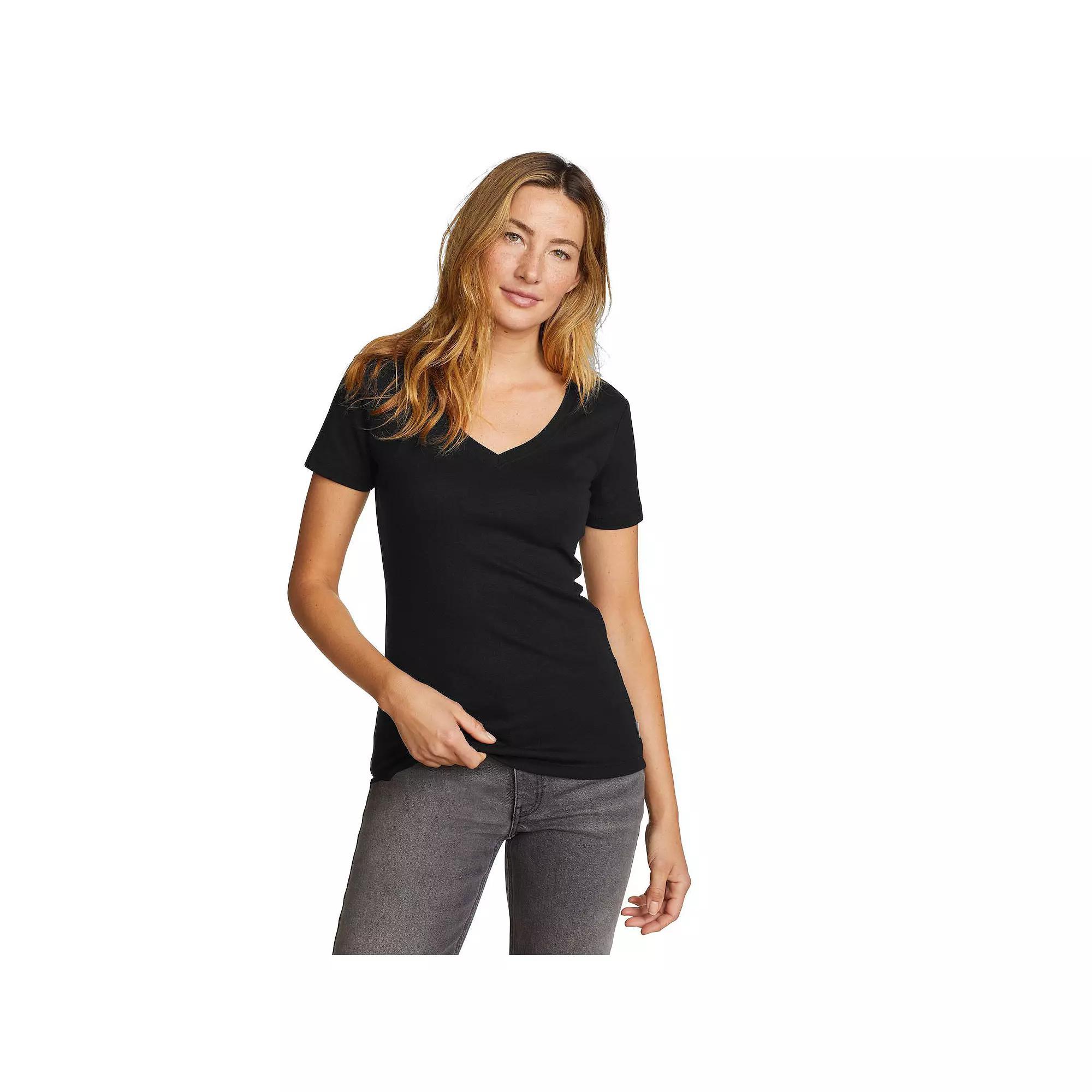 Petite Eddie Bauer Favorite V-Neck T-Shirt, Women's,  Product Image
