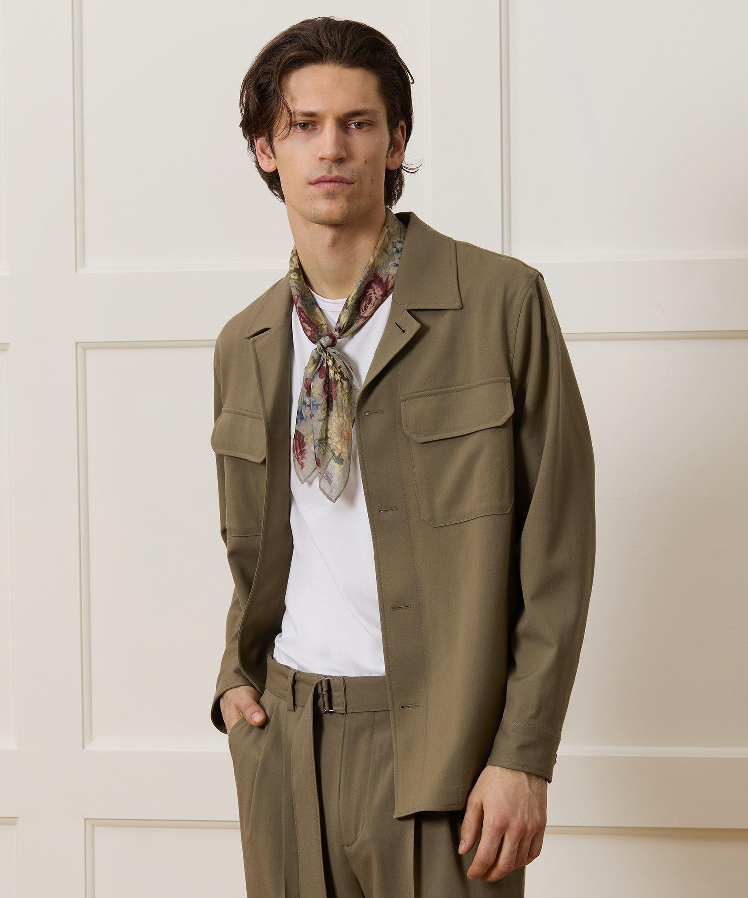 Gabardine Spread Collar Overshirt Product Image