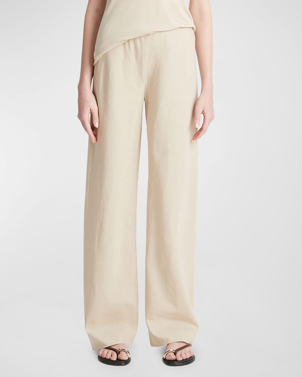 High-Waist Cotton Bias Pants Product Image