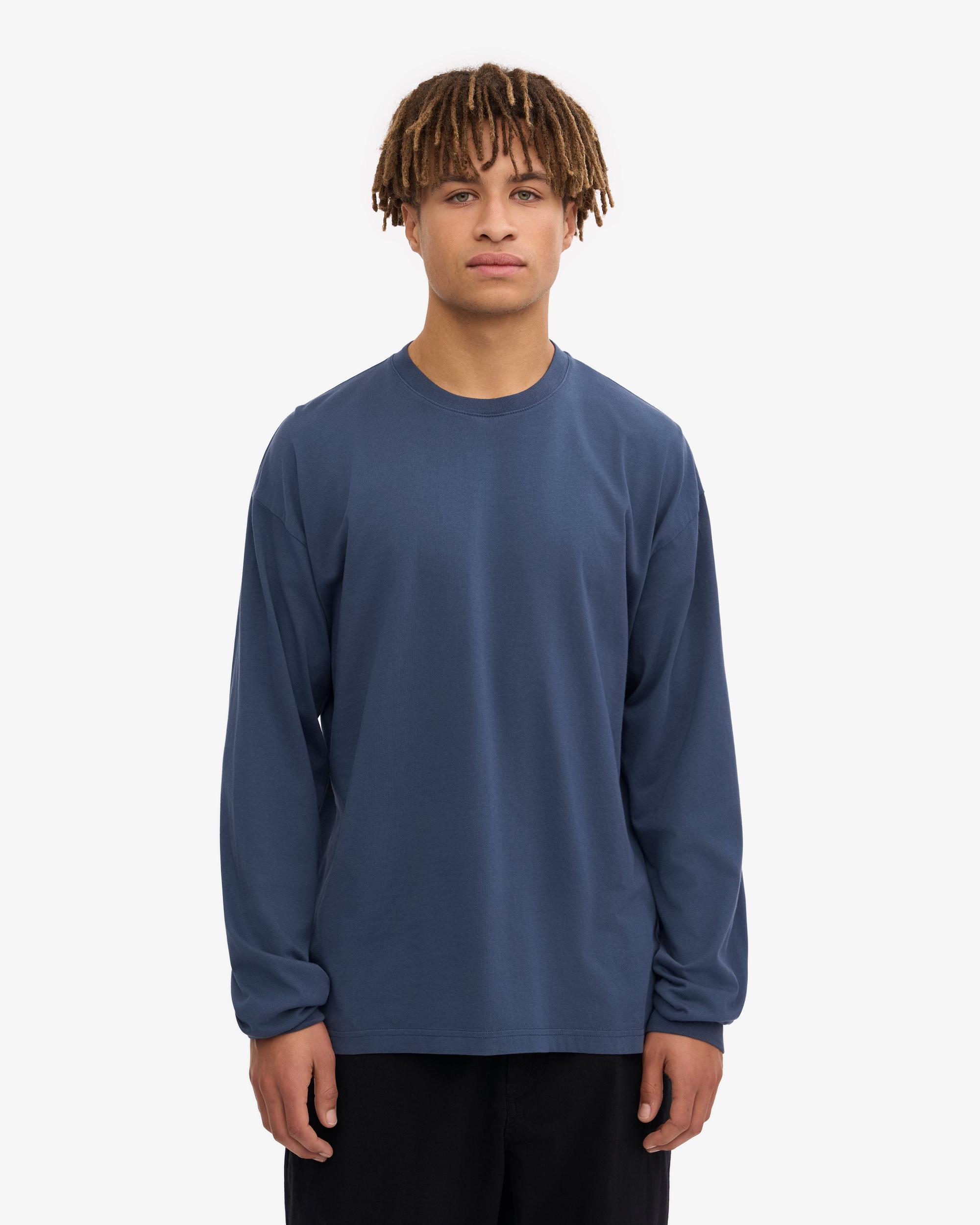 Oversized Organic LS T-Shirt - Marine Blue Product Image