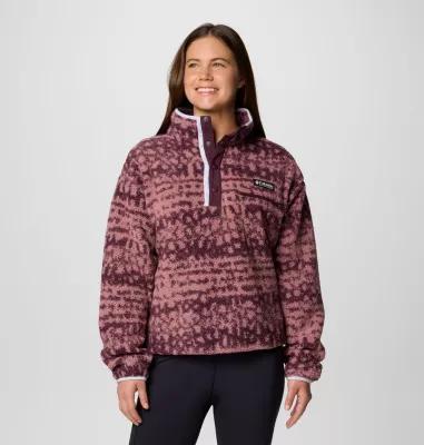 Columbia Womens Helvetia II Printed Cropped Half Snap Fleece Pullover- Product Image