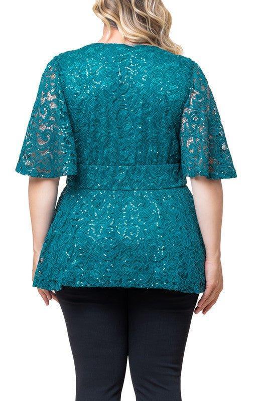 Stardust Sequin Lace Top - Plus Product Image