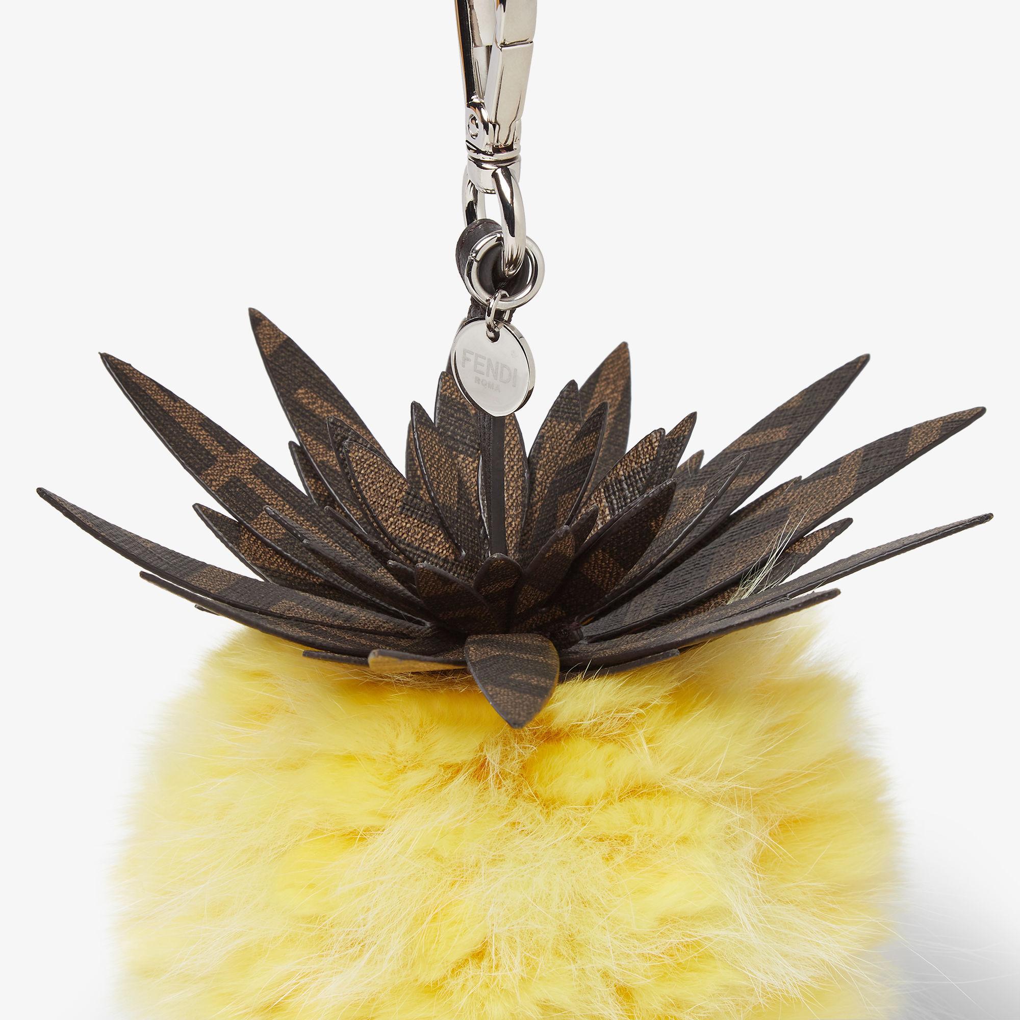 Pineapple CharmYellow rabbit fur and fox fur charm Product Image