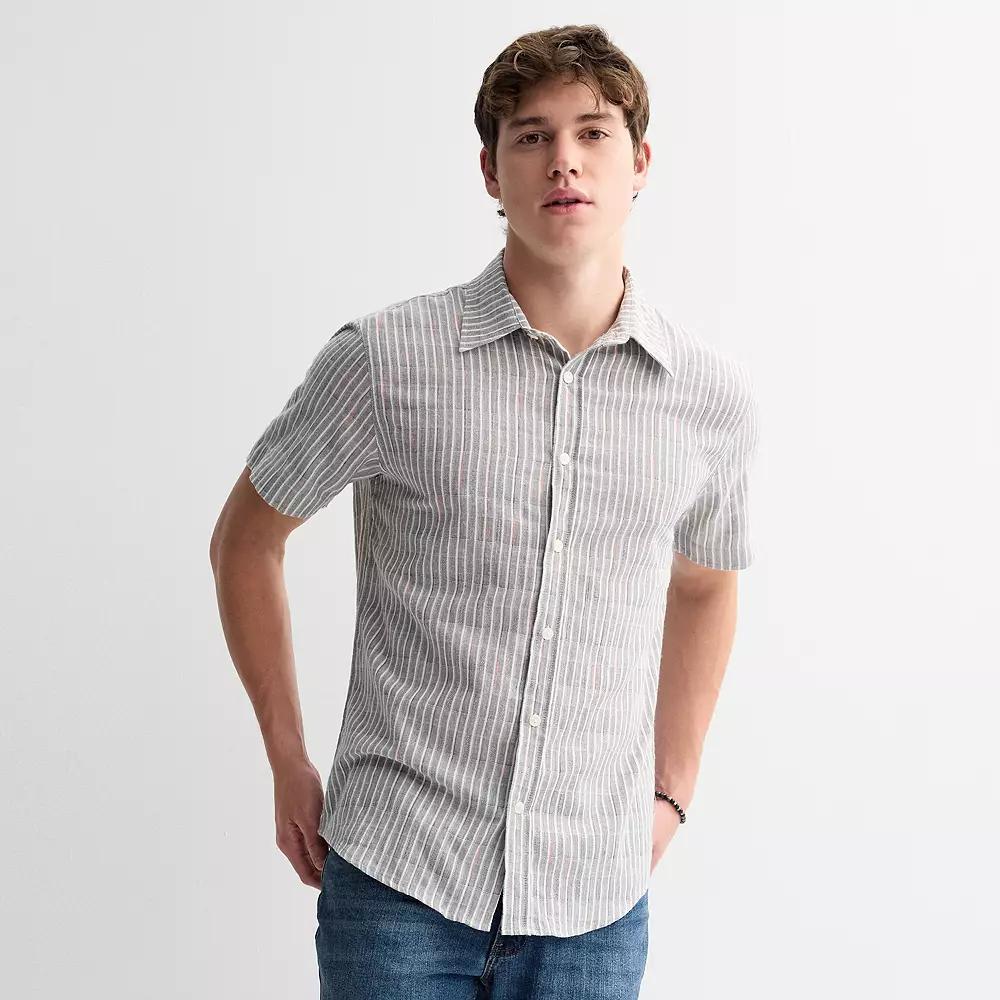 Men's Ocean Current Button Down Shirt, Size: Medium, Gray Product Image