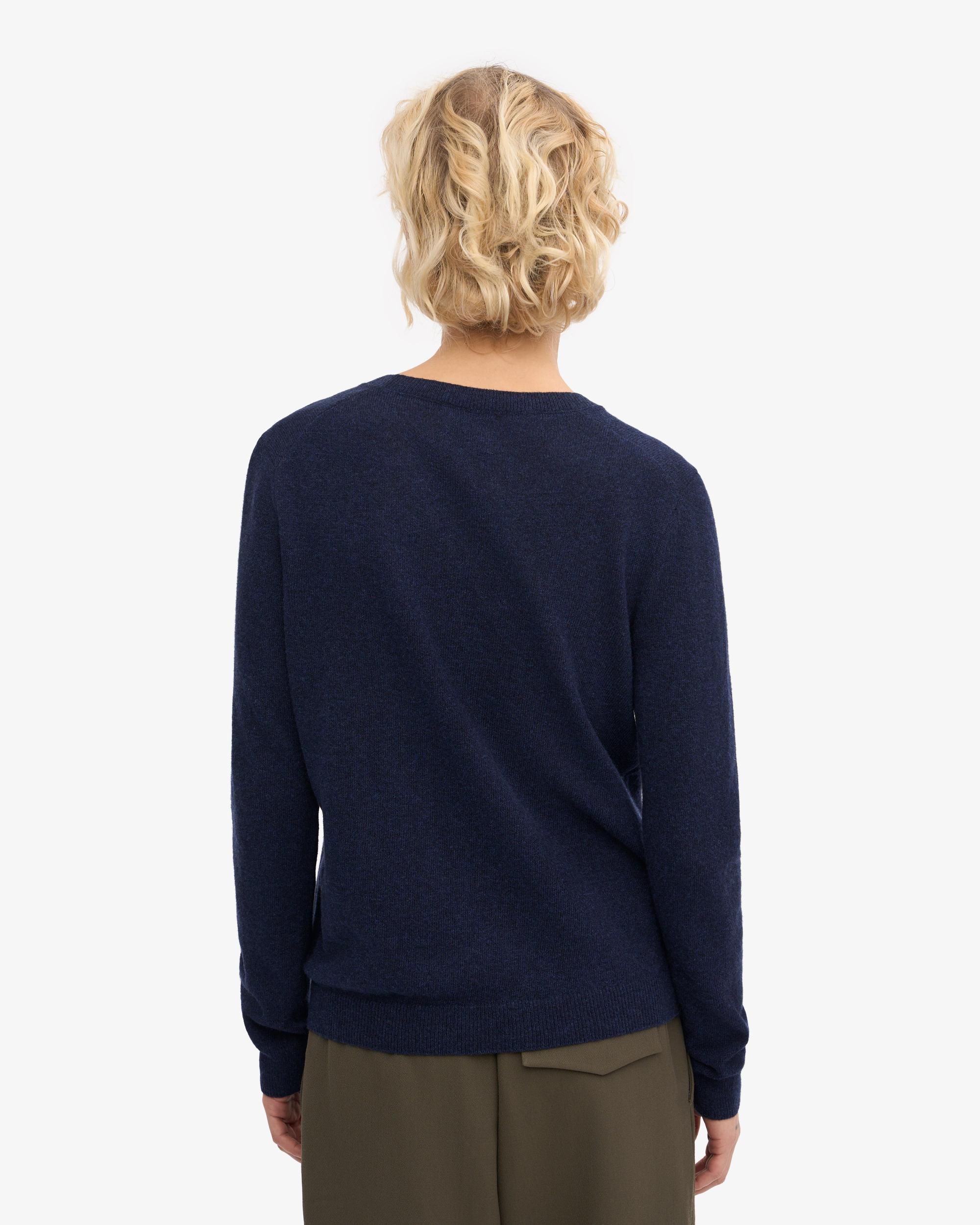 Women Light Merino Wool Crew - Marine Blue Product Image