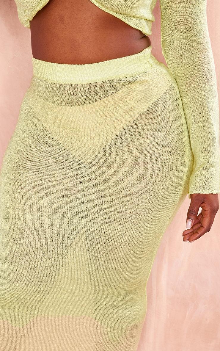 Plus Lime Knitted Midaxi Skirt Product Image