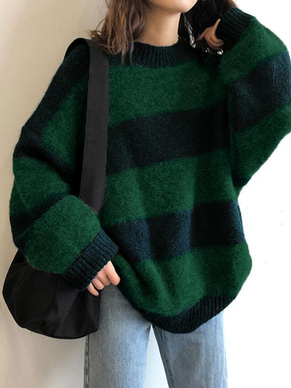 Oversized Stripe Pullover Sweater Product Image