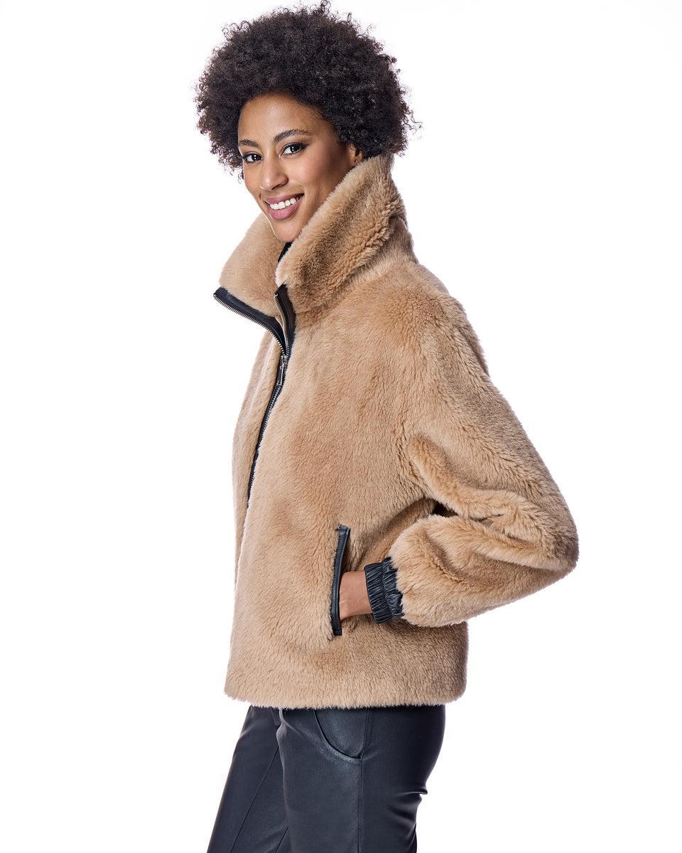 Lambswool Jacket with Leather Trims Product Image