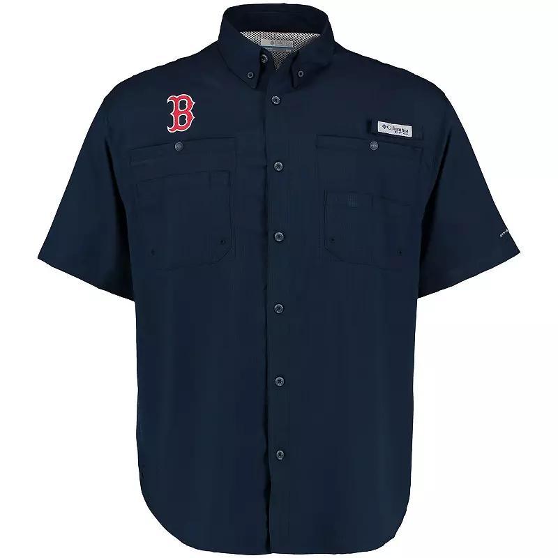 Men's Columbia Navy Boston Red Sox Tamiami Omni-Shade Button-Down Shirt, Size: XL, Blue Product Image