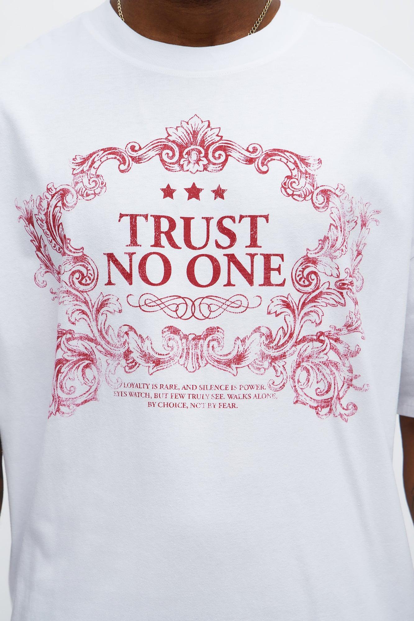 Trust No One Royality Oversized Short Sleeve Tee - White Male Product Image