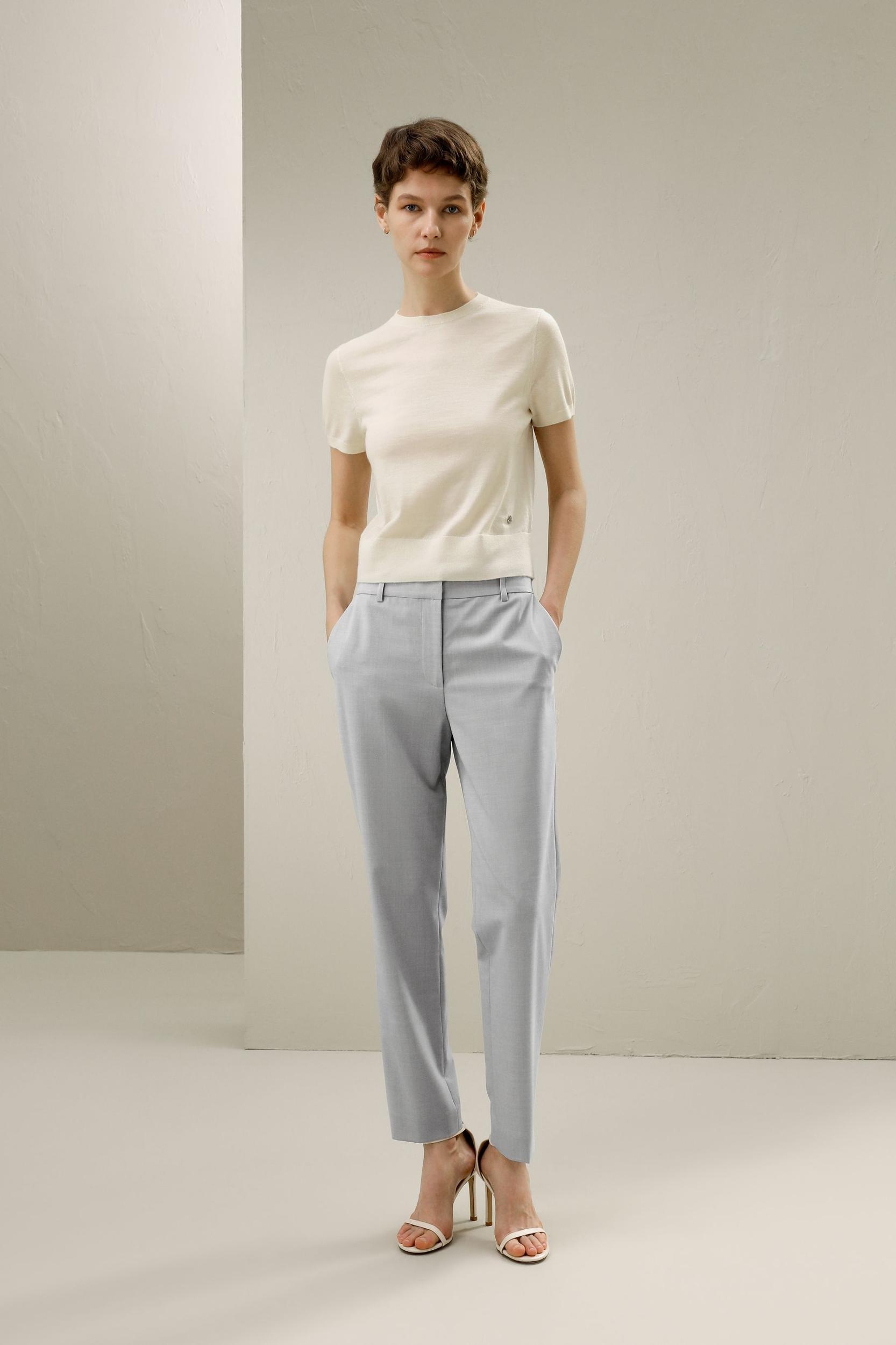 LILYSILK Short Sleeve Cashmere Jumper for Women Black 100% A-Grade Cashmere Soft Round Neck T-Shirt M Product Image