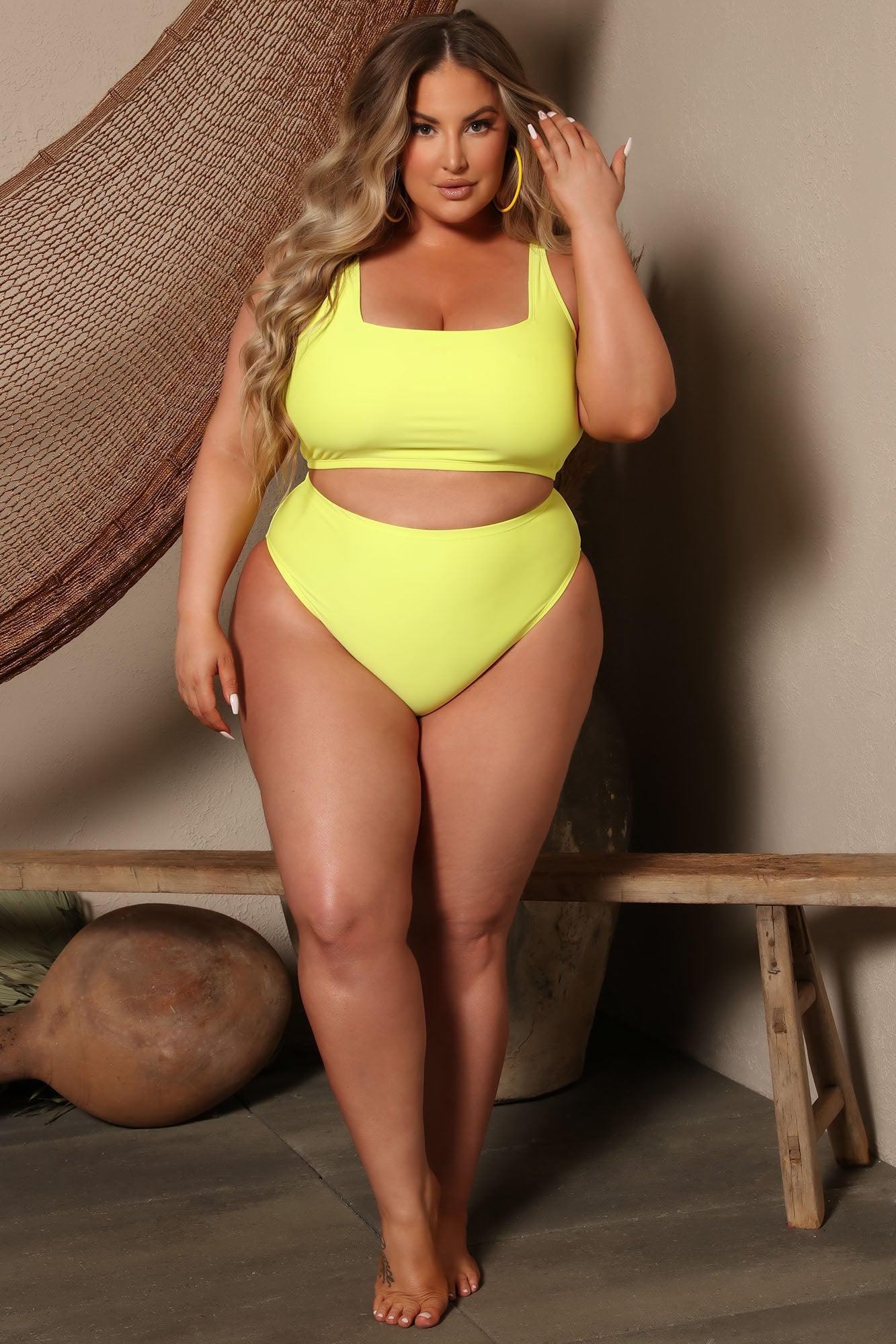 Maui Mix And Match High Cut Cheeky Bikini Bottom - Yellow Product Image