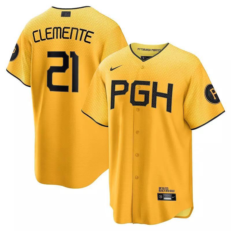 Nike Mens MLB Pittsburgh Pirates City Connect (Roberto Clemente) Replica Baseball Jersey | T77001O1QBT-C21 Product Image