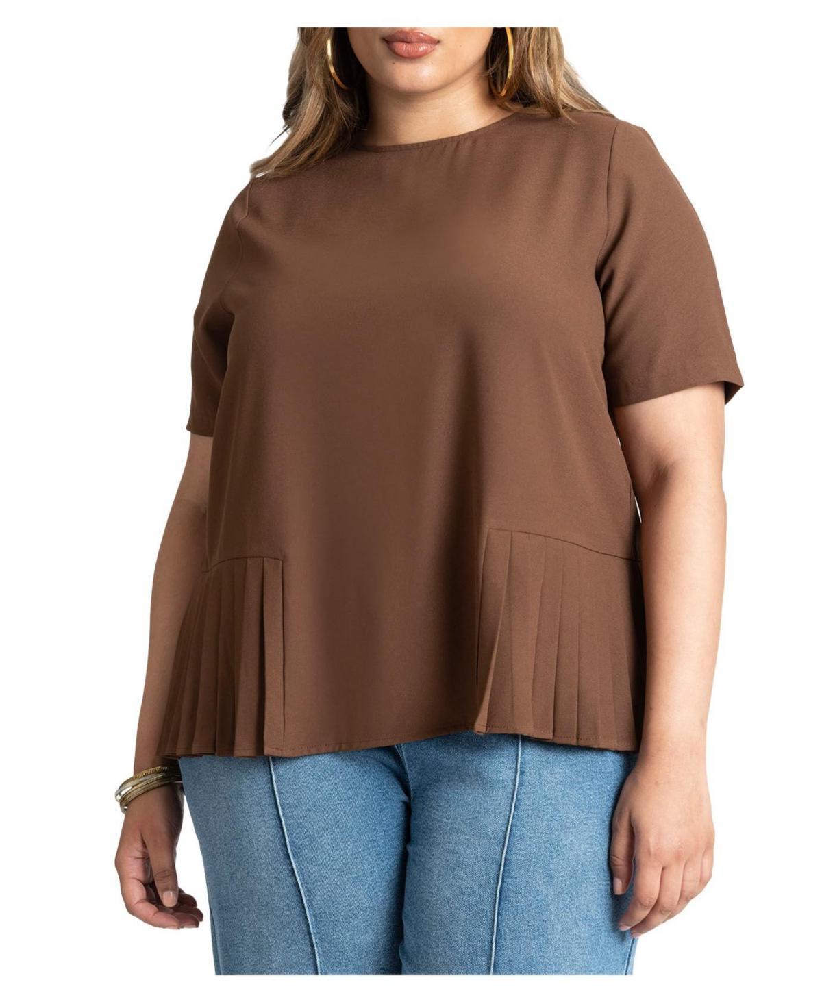 Eloquii Womens Pleated Hem Top Product Image