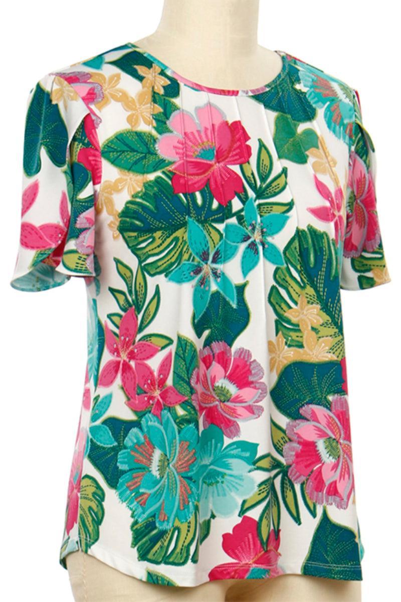 Short Sleeve Floral Print Top Product Image