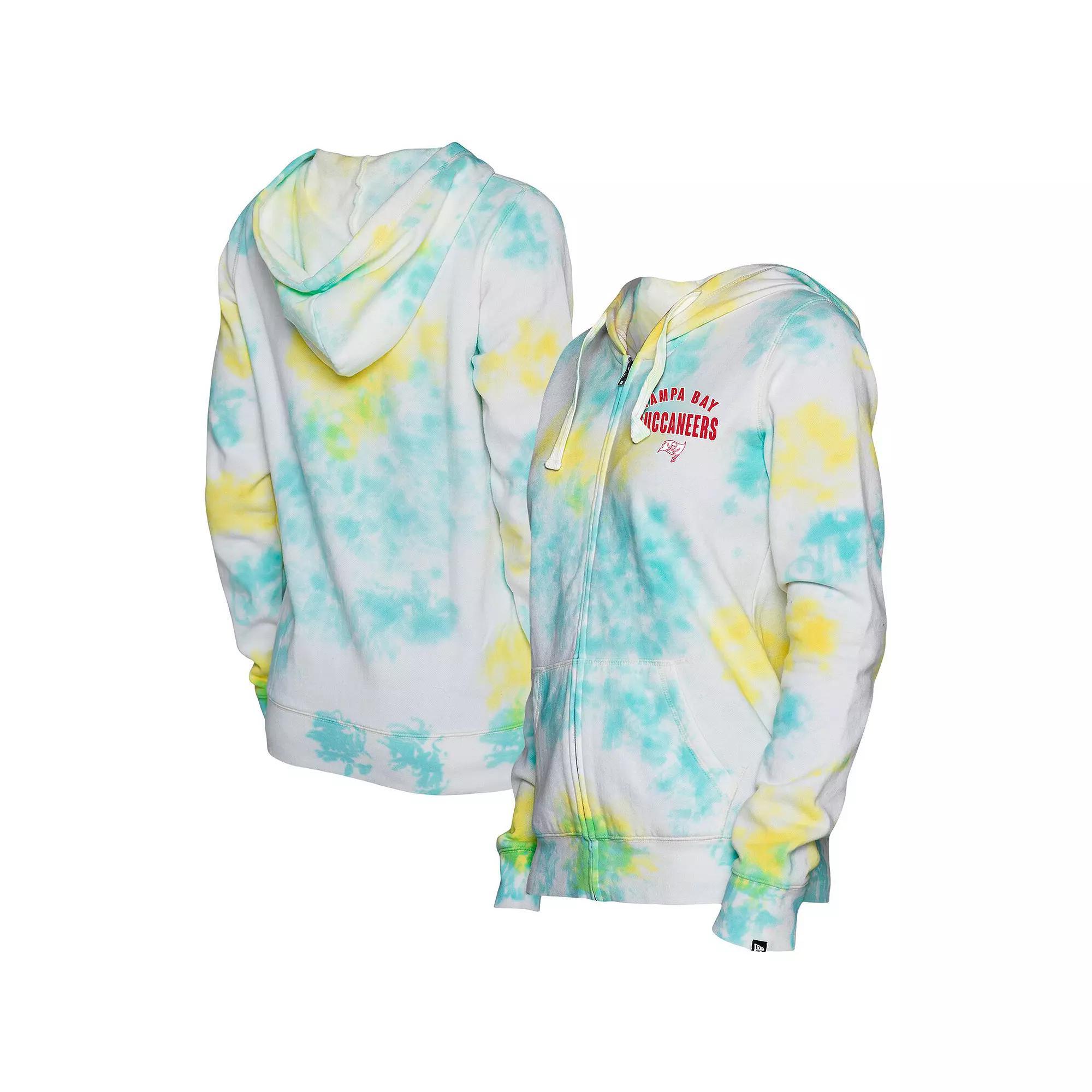Women's New Era White Tampa Bay Buccaneers Ice-Dye Full-Zip Hoodie,  Product Image