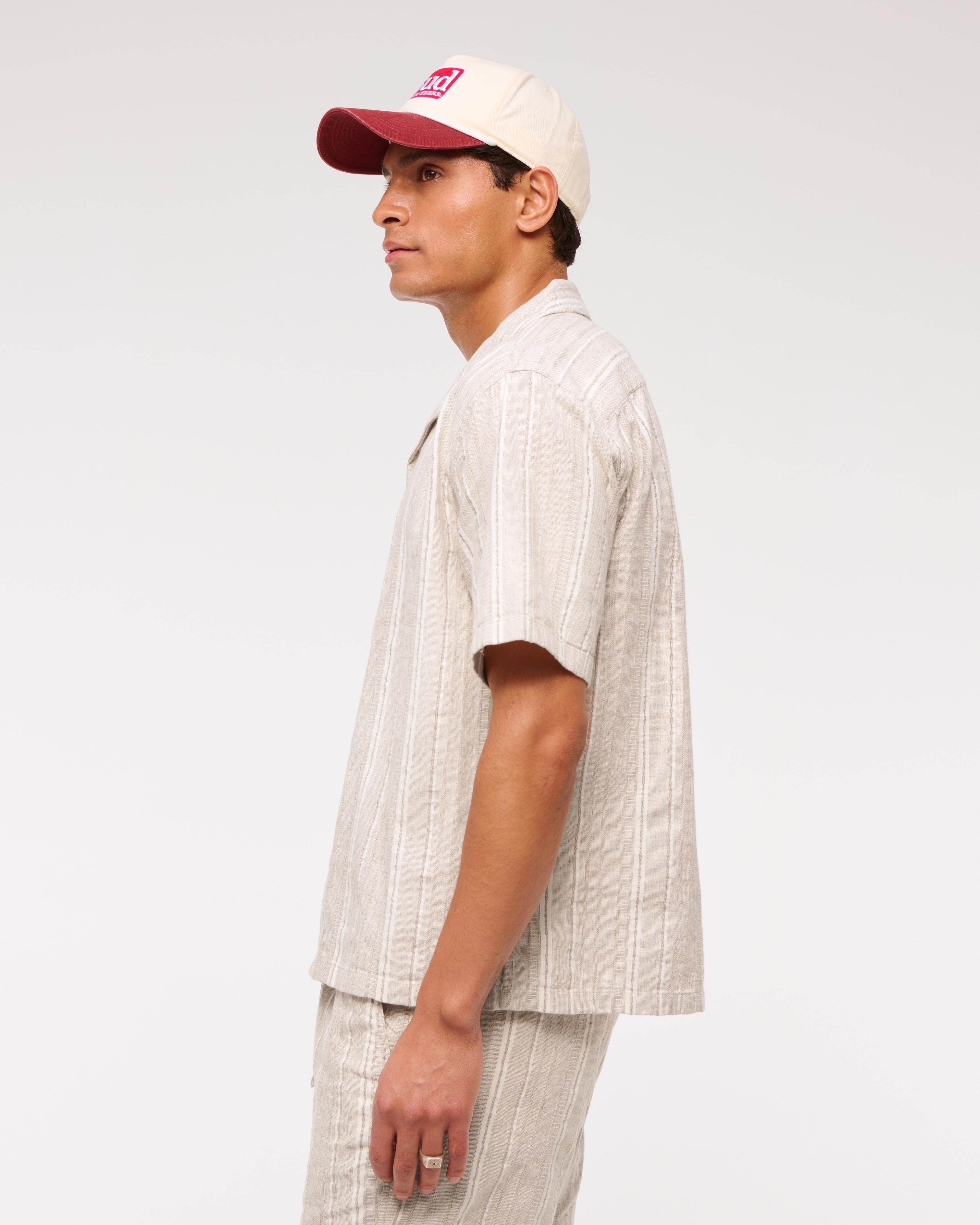 Camp Collar Summer Linen-Blend Shirt Product Image