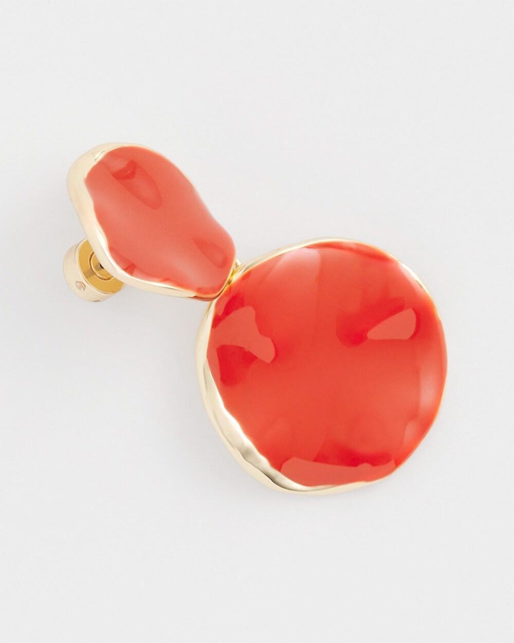 No Droop™ Orange Round Drop Earrings Product Image