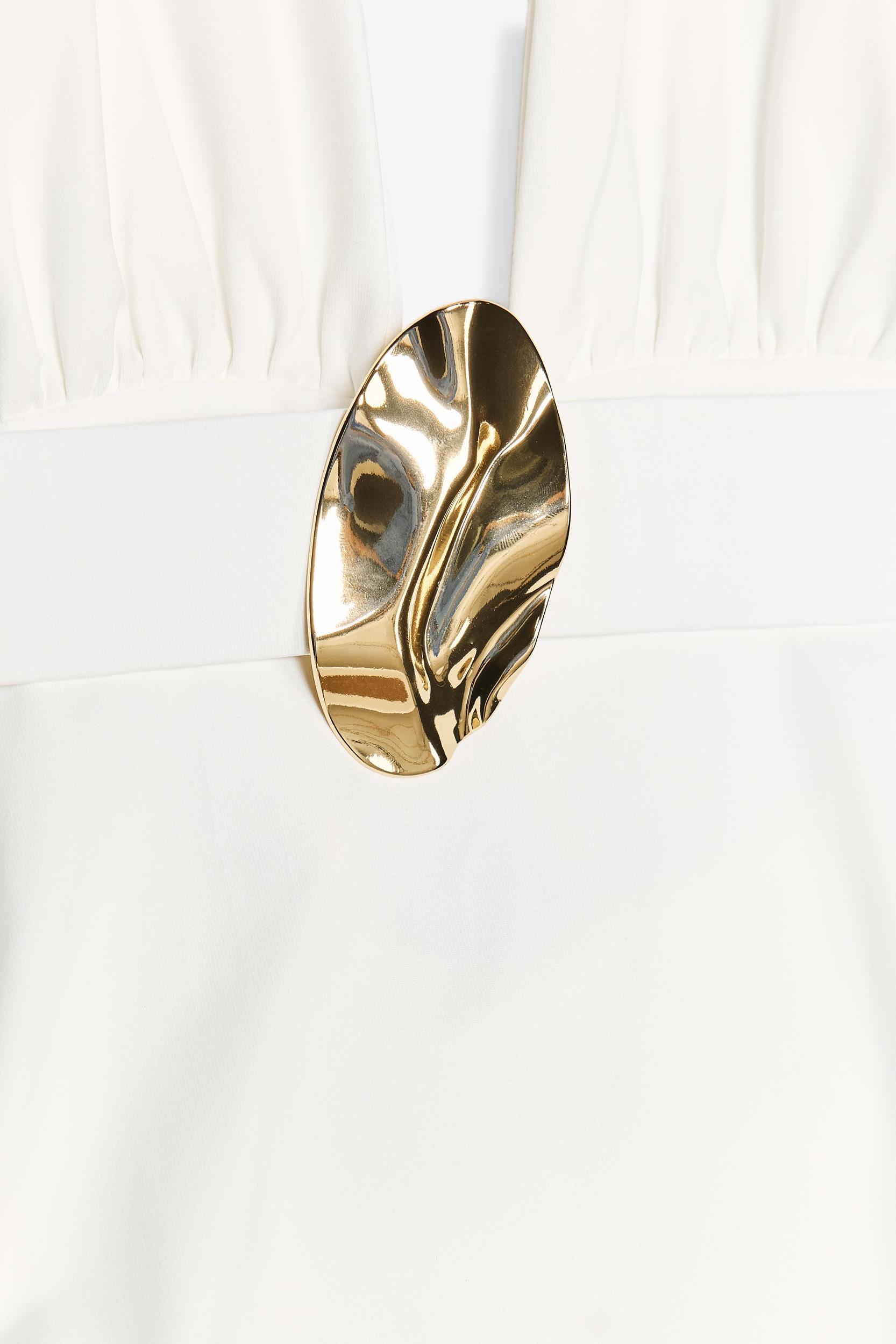 DRAPED HALTER DRESS Product Image