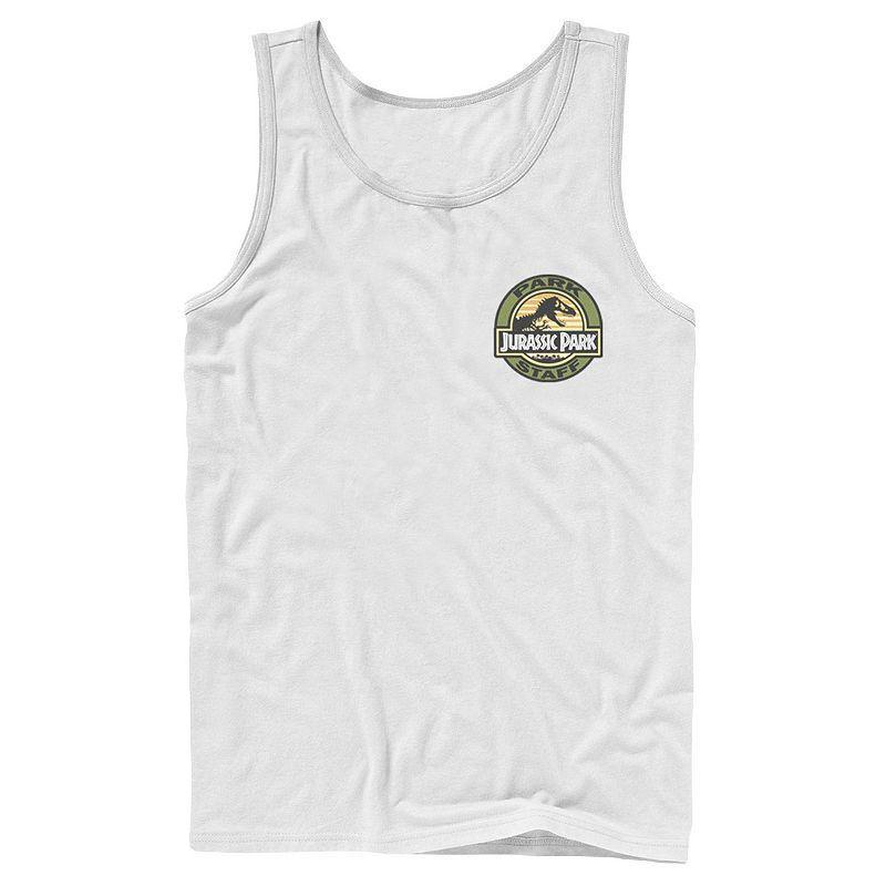 Men's Jurassic Park Staff Logo Pocket Patch Graphic Tank Top, Size: Small, Blue Product Image