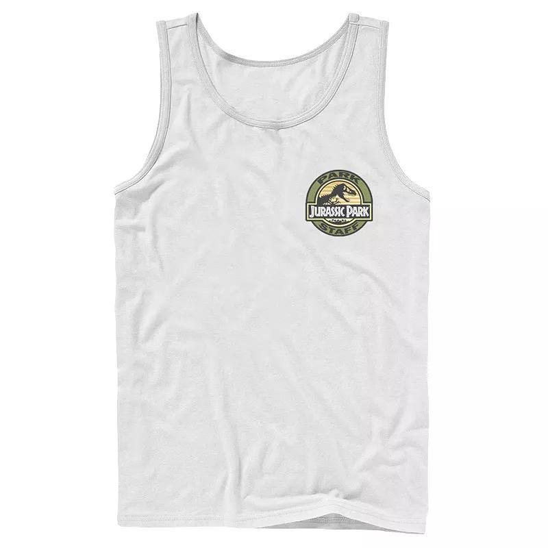 Men's Jurassic Park Staff Logo Pocket Patch Graphic Tank Top, Size: Small, Blue Product Image