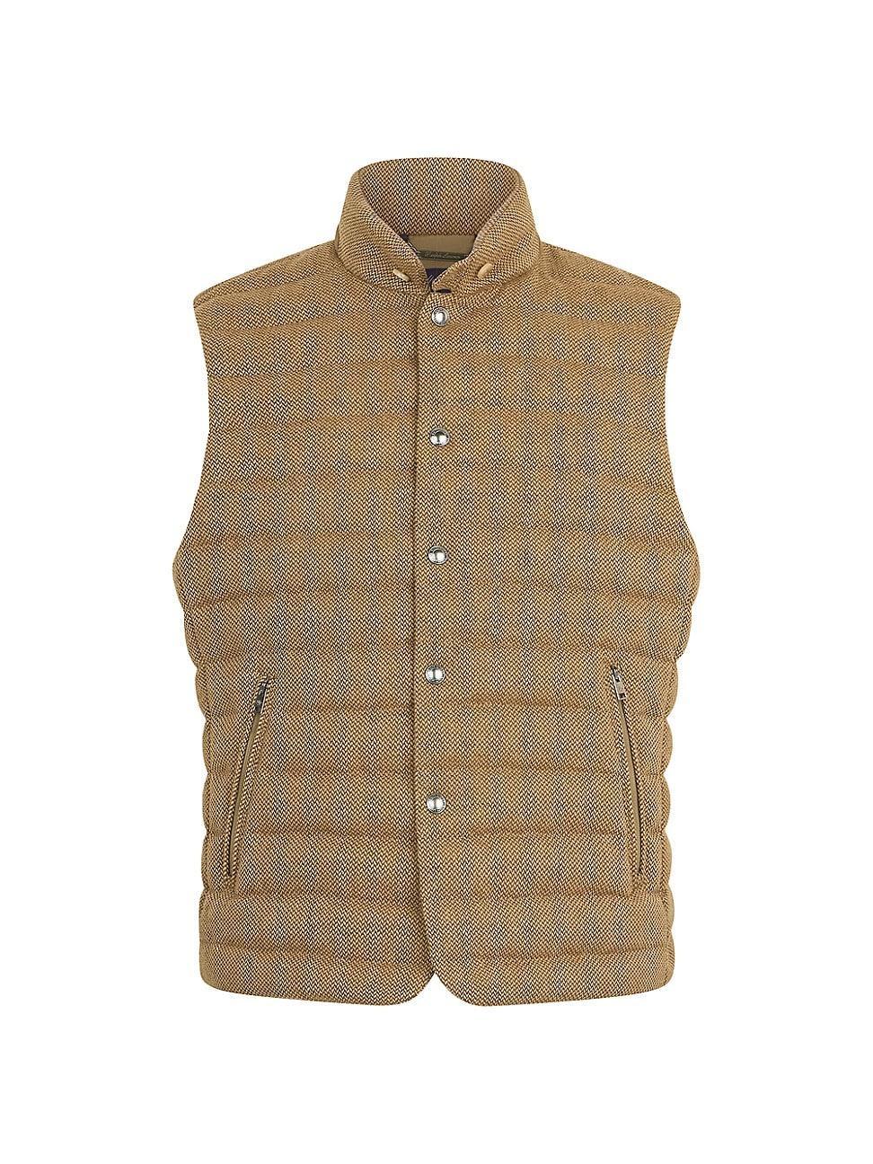 Mens Quilted Tweed Down Vest Product Image