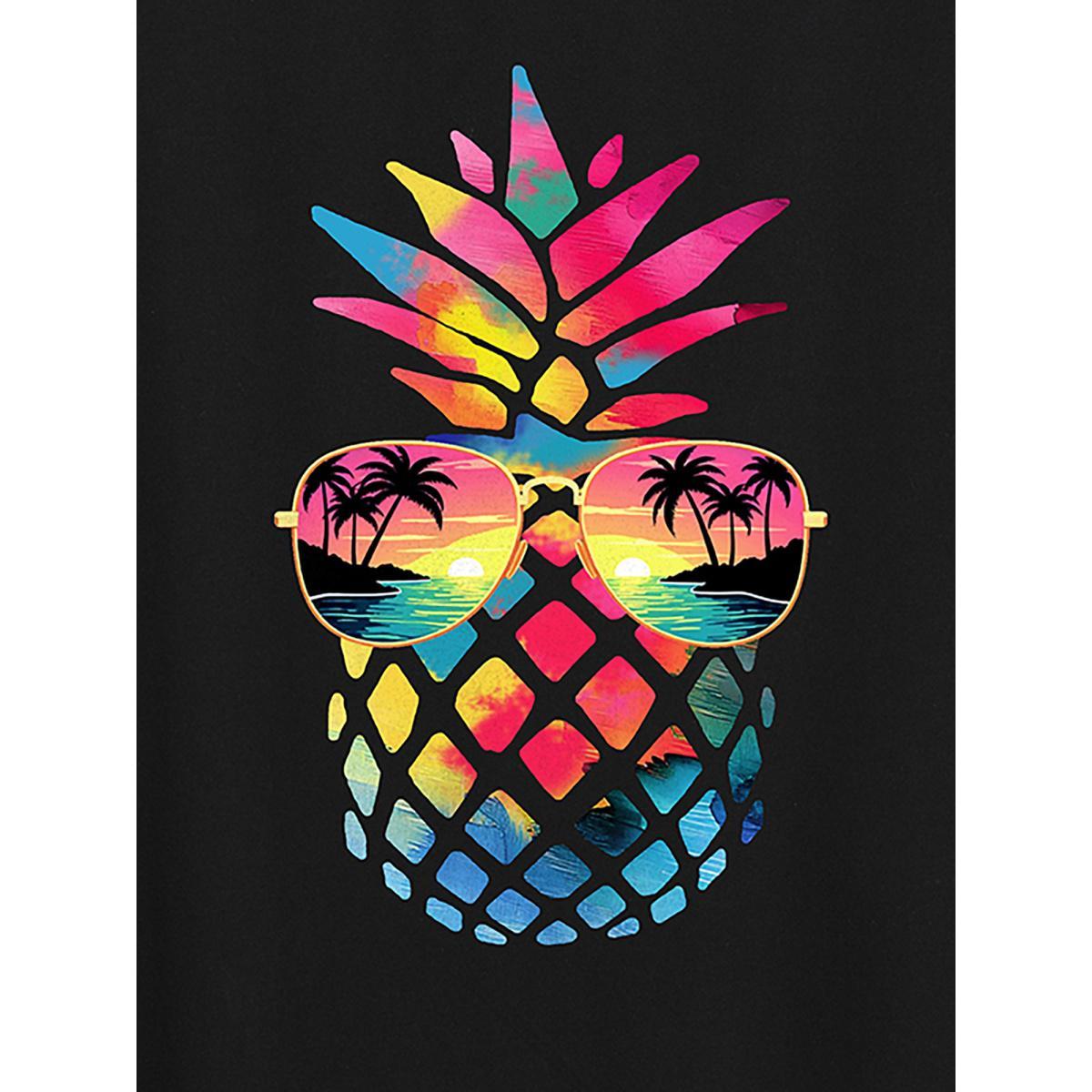 Plus Size Beach Vibes Round Neck T-Shirt Black Women Non Tropical Round Neck Casual T-shirts BloomChic 10/M Product Image