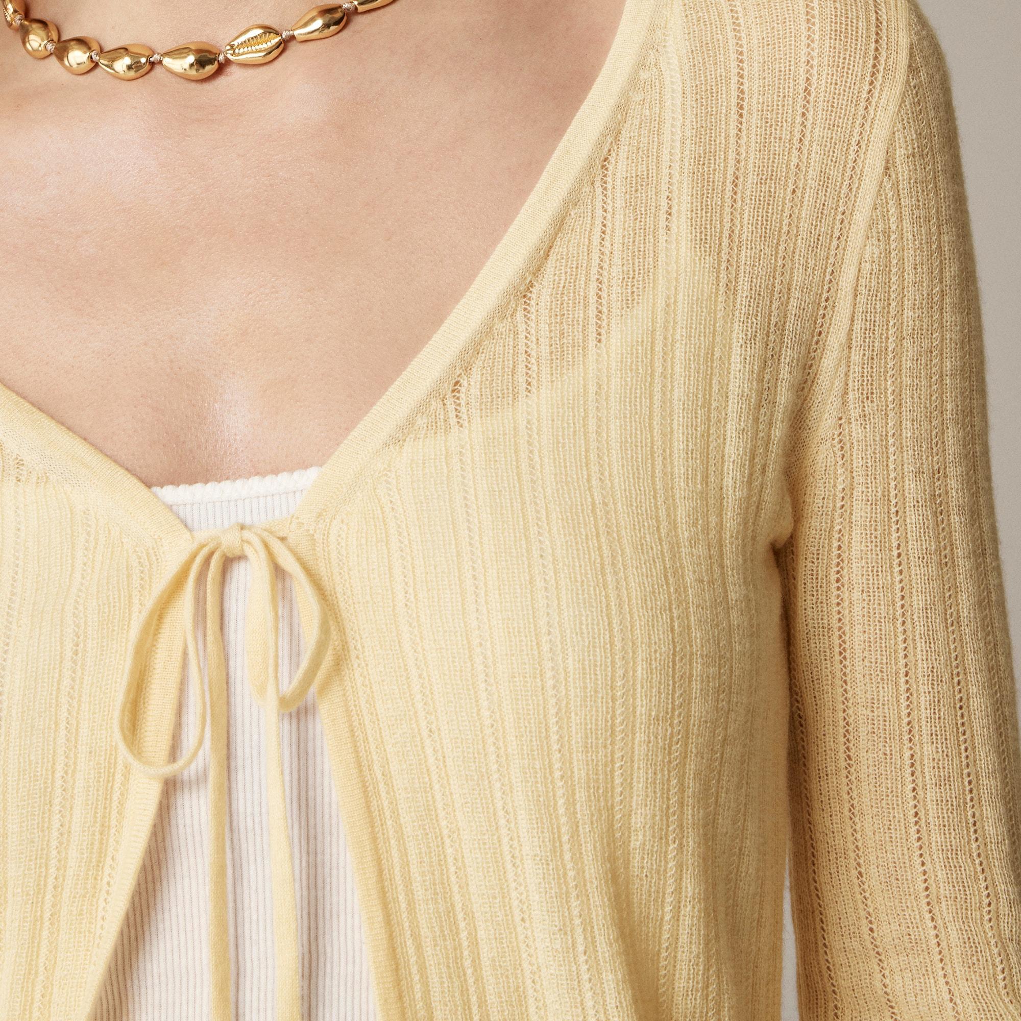 Featherweight cashmere tie-front cardigan Product Image