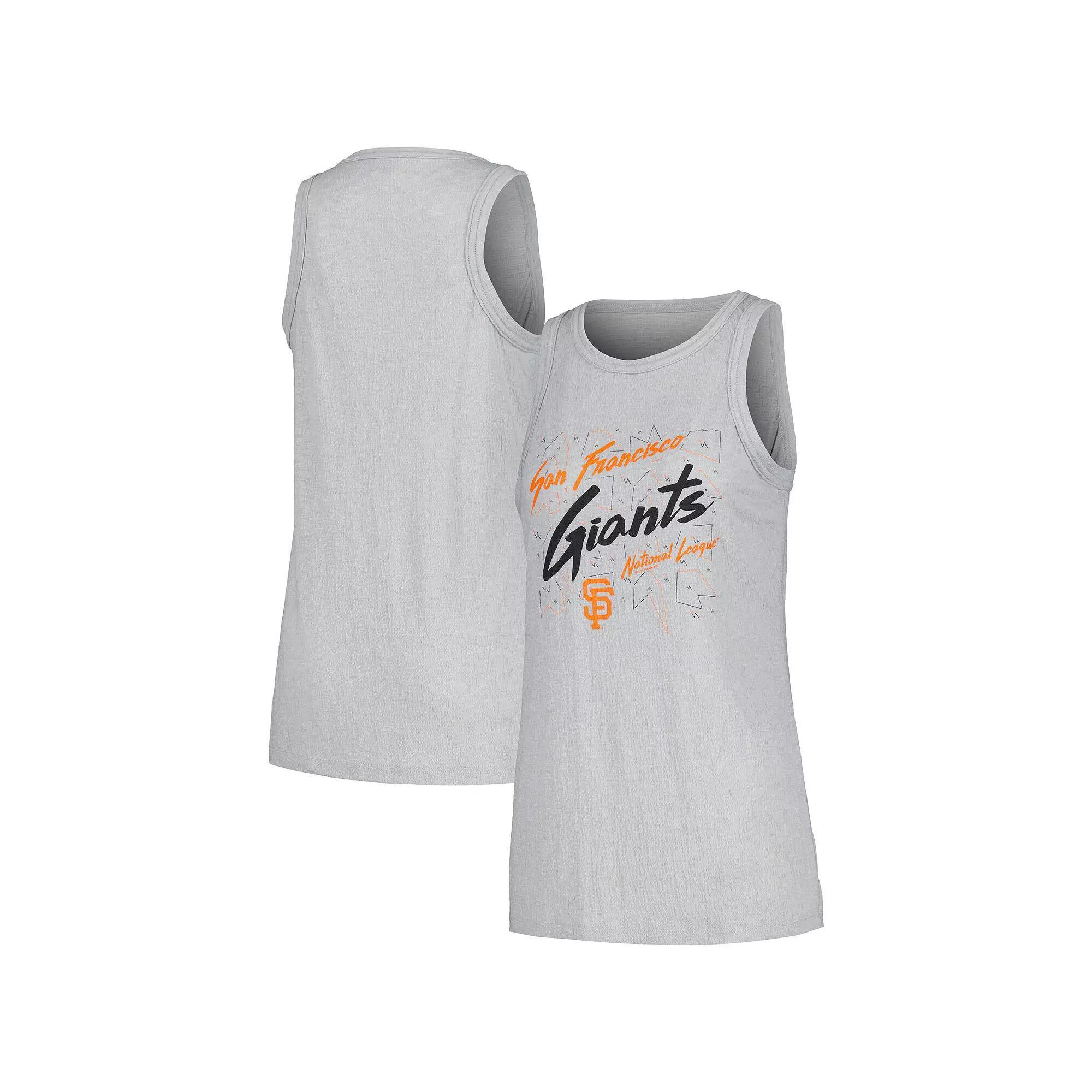 Women's Soft as a Grape Gray San Francisco Giants Gauze High Neck Tank Top,  Product Image