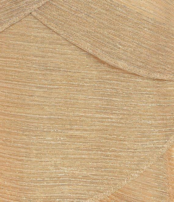 Ignite Evenings Shimmer Tiered Ruffle V-Neck Embellishment Short Flutter Sleeve Shift Dress Product Image