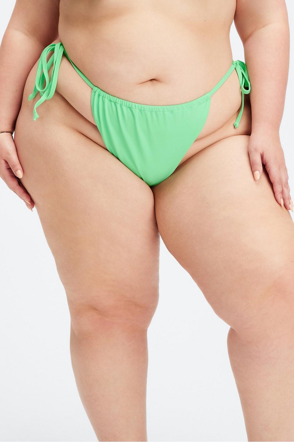 Fabletics High-Cut String Bikini Bottom Womens green Size XL Product Image