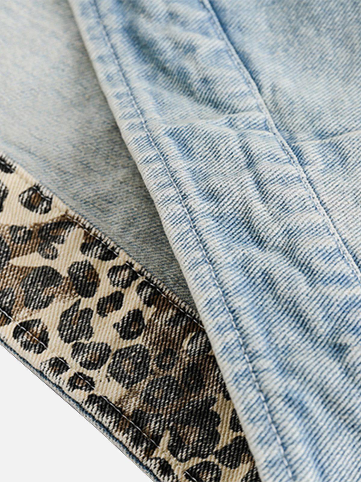 Aelfric Eden Leopard Print Denim Jacket Product Image