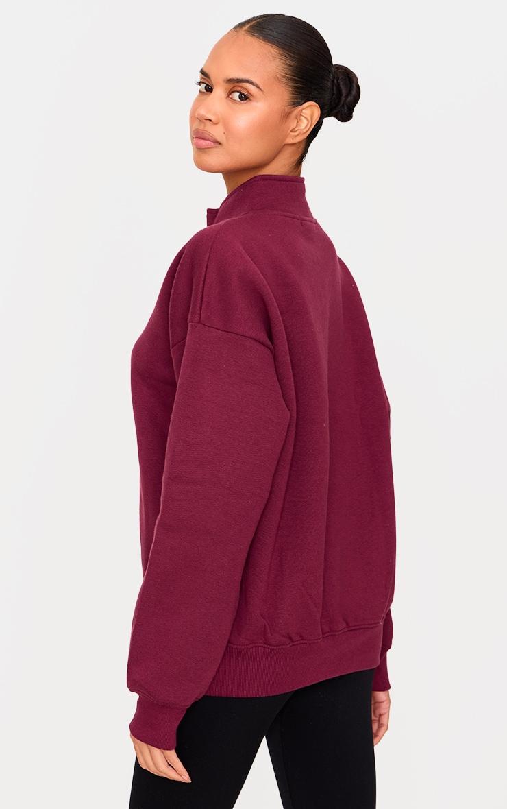 Plum Cheries Coffee Puff Print Half Zip Sweatshirt Product Image