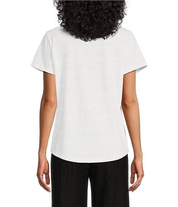 Allison Daley Short Sleeve Keyhole Neck Knit Top Product Image